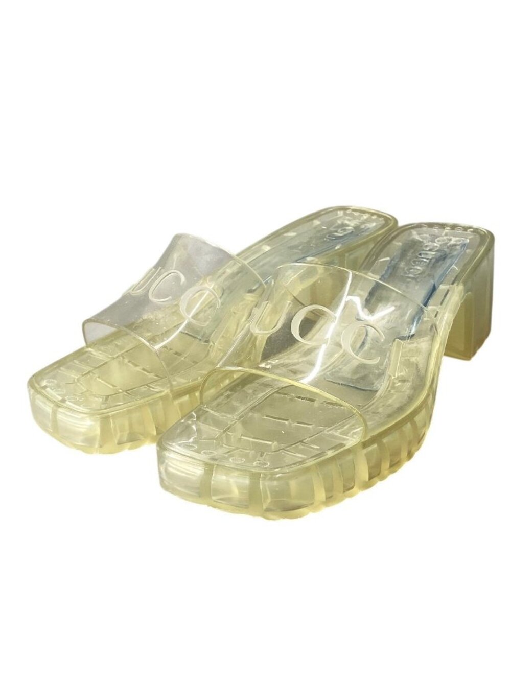 Gucci H2 Clear Rubber Sandals Jelly Sizes Yellow 37